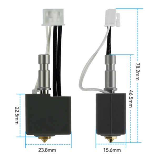 Anycubic Kobra S1 Hotend Kit – 1.75mm Filament, 0.1mm Brass Nozzle – OEM 3D Printer Extruder Replacement